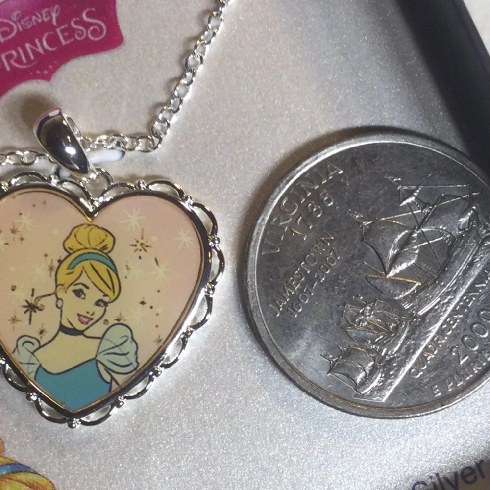 Cinderella silver Plated Heart Pendant and Necklace by Disney